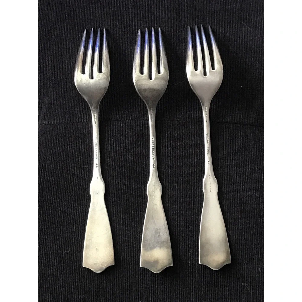 Reed & Barton Parisian‎ Flatware Silver Plate Pat 1887 Engraved Fork Set 3